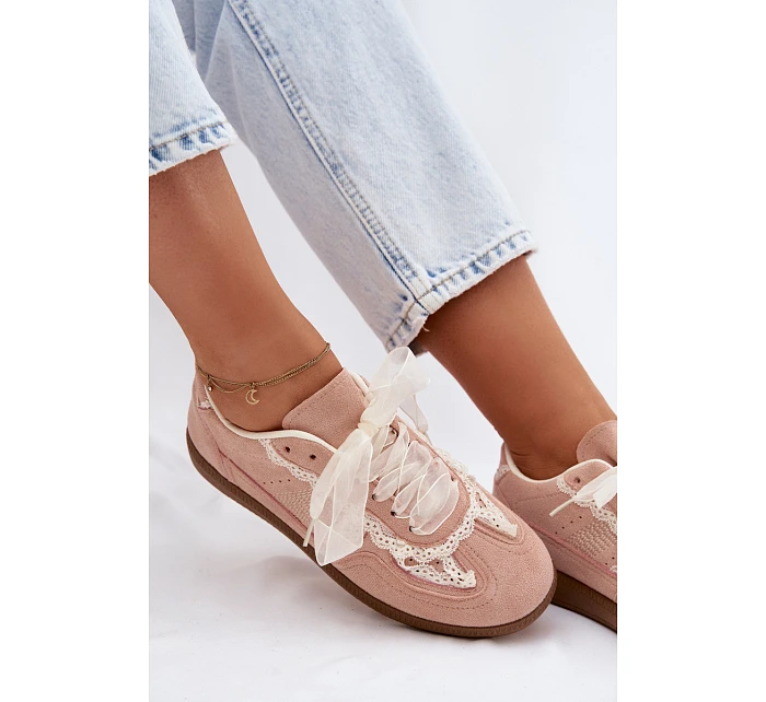 Dámské tenisky s krajkou růžové model 22107030 - Boto
