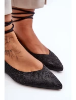 Ženy Tkanicí Baleríny Ozdobené Pytlíky Černé Jange