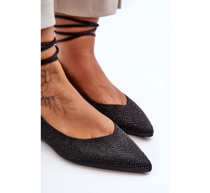 Ženy Tkanicí Baleríny Ozdobené Pytlíky Černé Jange