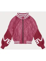 Růžová dámská bunda typu "bomber" se rukávy model 19739187 - MADE IN ITALY Růžová dámská bunda typu "bomber" se rukávy model 19739187 - MADE IN ITALY