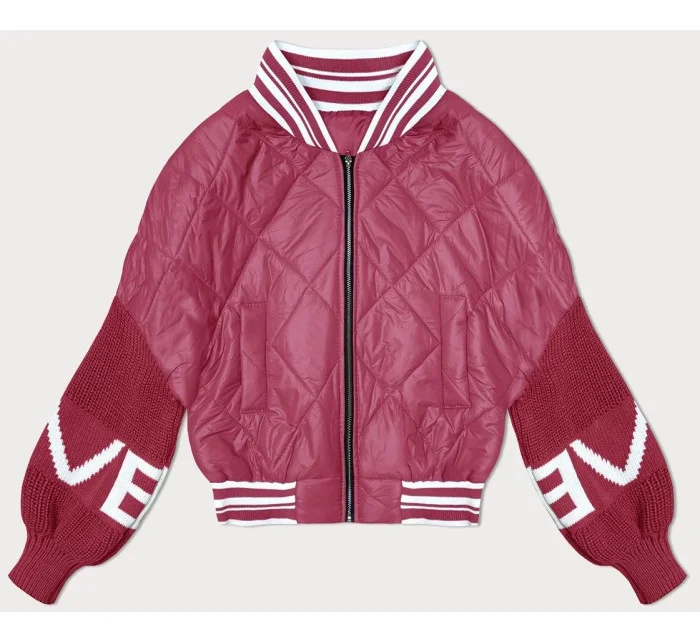 Růžová dámská bunda typu "bomber" se rukávy model 19739187 - MADE IN ITALY Růžová dámská bunda typu "bomber" se rukávy model 19739187 - MADE IN ITALY