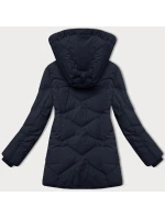 Dámska zimná bunda s odnímateľnou kapucňou LHD tmavomodrá (LHD-24577)