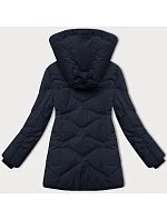 Tmavě modrá dámská zimní bunda s odepínací kapucí model 21247971 - LHD Tmavě modrá dámská zimní bunda s odepínací kapucí model 21247971 - LHD