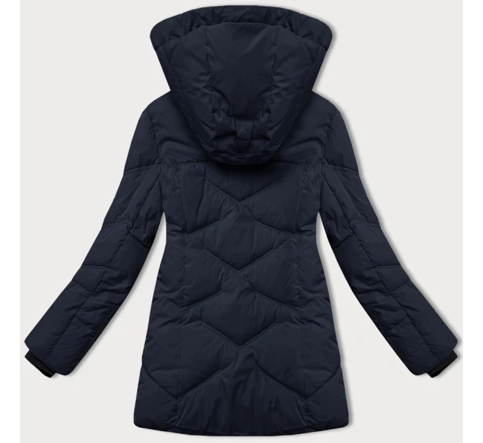 Dámska zimná bunda s odnímateľnou kapucňou LHD tmavomodrá (LHD-24577)