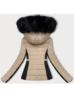 Béžová krátká dámská zimní bunda model 21248307 - S'WEST