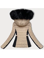 Béžová krátká dámská zimní bunda model 21248307 - S'WEST Béžová krátká dámská zimní bunda model 21248307 - S'WEST