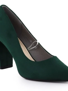 Zelené semišové lodičky na ihlovom podpätku Sergio Leone PB216