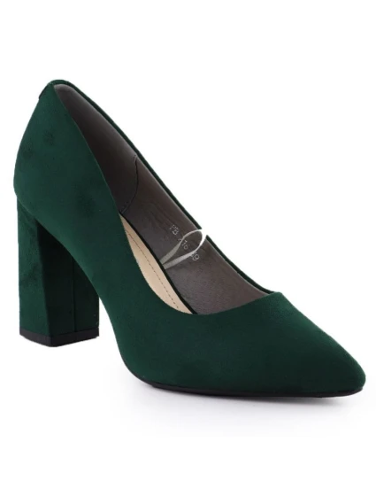 Zelené semišové lodičky na jehlovém podpatku Sergio model 21906157 - LEONE