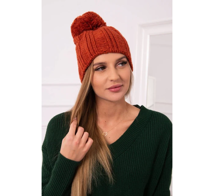 Fleecová čepice hnědá model 18751437 - K-Fashion Fleecová čepice hnědá model 18751437 - K-Fashion