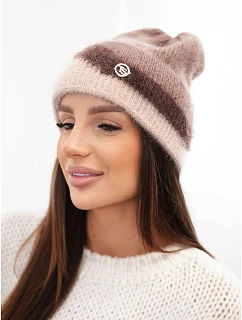 Dámská čepice beanie žebrovaná s ozdobou model 22555045 - K-Fashion