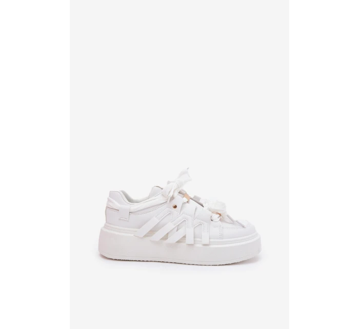 Eko Kožené Tenisky Na Platformě Bílé model 21687580 - Boto