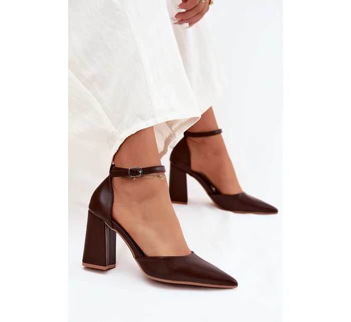 Lodičky na podpatku z imitace kůže model 22122771 - Boto