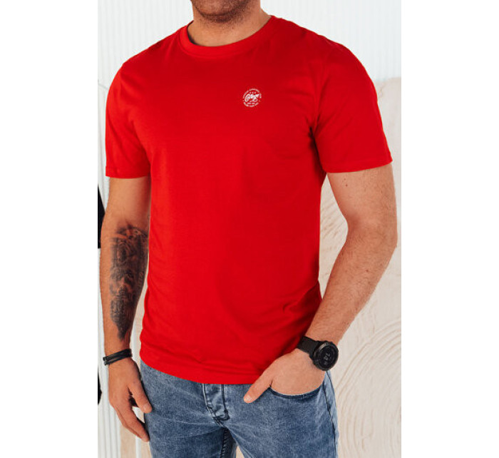 Pánske červené tričko s potlačou Dstreet RX5444