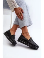 Dámske kožené topánky na platforme S.Barski Black Dámske kožené topánky na platforme S.Barski Black