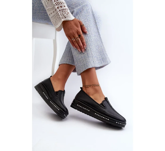 Dámske kožené topánky na platforme S.Barski Black Dámske kožené topánky na platforme S.Barski Black