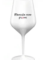 MAMINKA MIMO PROVOZ - bílá nerozbitná sklenice na víno 470 ml