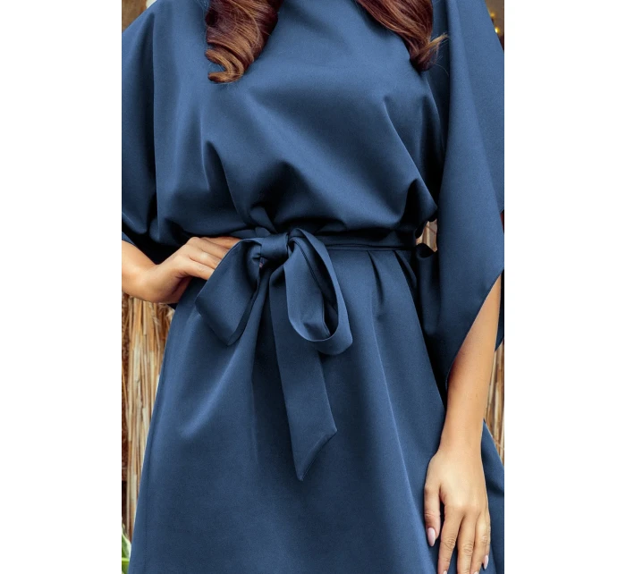 SOFIA - Svetlo modré dámske motýlikové šaty 287-7