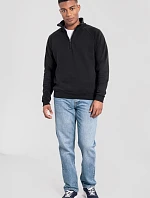 Fruit of the Loom Iconic Premium Zip Neck Sweat – ťažká mikina s 1/4 zipsom 16.2288 čierna