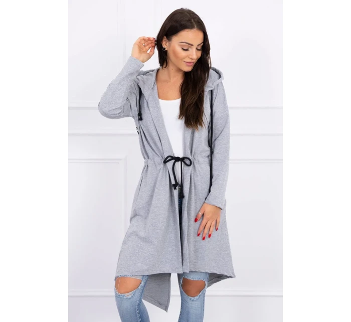 Dlhší zadný plášť sivý