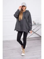 Zateplená mikina so zipsom na boku grafitová Zateplená mikina so zipsom na boku grafitová