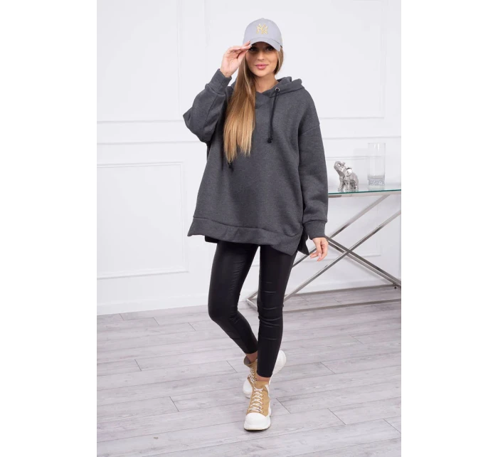 Zateplená mikina so zipsom na boku grafitová Zateplená mikina so zipsom na boku grafitová