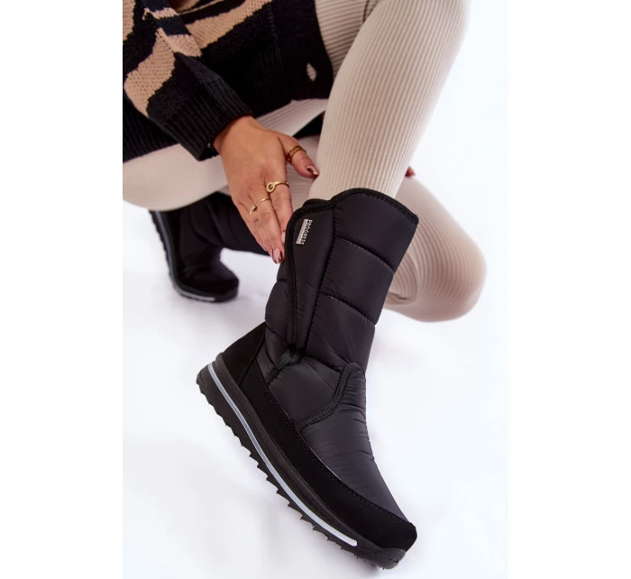 Damskie Śniegowce Na Rzep Progress PROGJ-22-128 Czarne