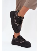 Damskie Sneakersy Na Platformie Big Star SS274358 Panterka Czarne Damskie Sneakersy Na Platformie Big Star SS274358 Panterka Czarne
