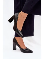 Dámske lodičky na širokom podpätku Vinceza - čierne Dámske lodičky na širokom podpätku Vinceza - čierne