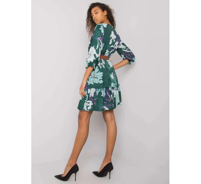 Dámské šaty LC SK 22K model 18517232 tmavě zelená - FPrice Dámské šaty LC SK 22K model 18517232 tmavě zelená - FPrice