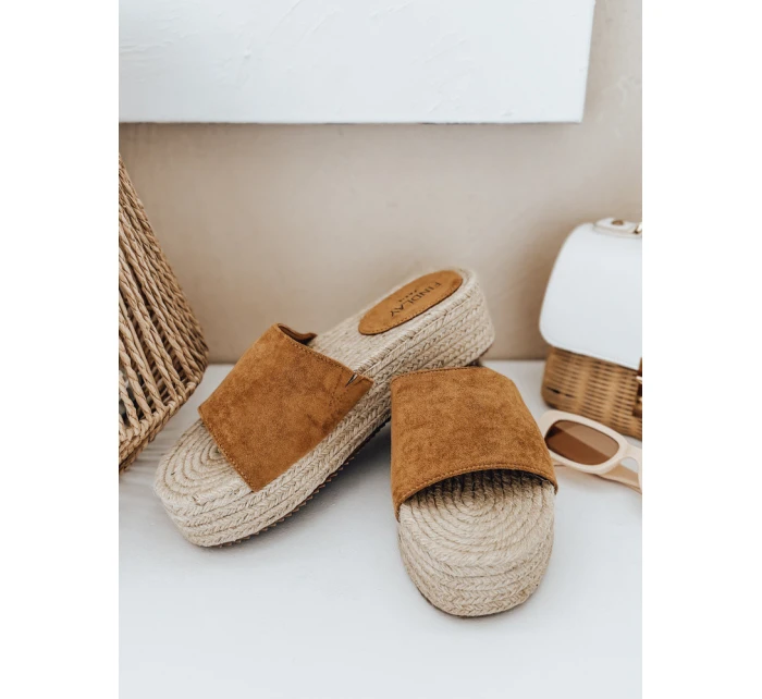 Dámske žabky SUMMERRY camel FashionStreet ZY0986