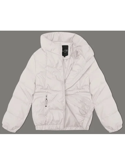 Prešívaná bunda so stojačikom Miss TiTi ecru (2481)