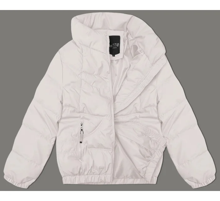 Prešívaná bunda so stojačikom Miss TiTi ecru (2481)