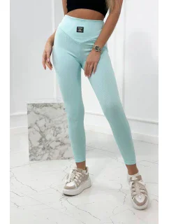 Pruhované mätové legíny