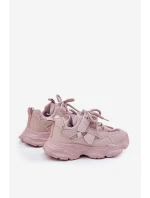 Sneakersy Dziecięce Na Platformie Różowe Hanomess
