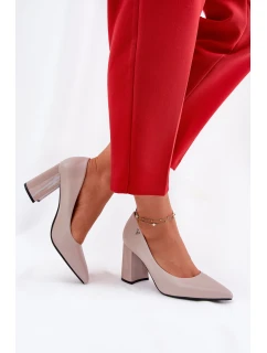 Elegantní Lodičky Na Podpatku model 21692781 Šedé - VINCEZA