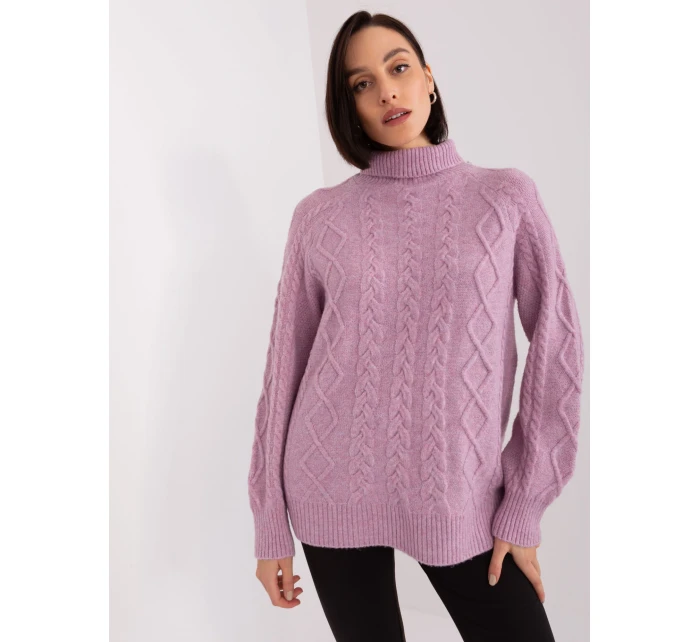 Sweter AT SW jasny fioletowy model 20742425 - FPrice Sweter AT SW jasny fioletowy model 20742425 - FPrice