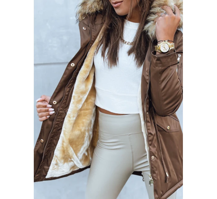 Dámská zimní bunda parka hnědá Dstreet model 21971014 - FashionStreet Dámská zimní bunda parka hnědá Dstreet model 21971014 - FashionStreet