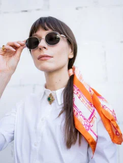 Saténová kostkovaná šála model 21066673 - Art of polo