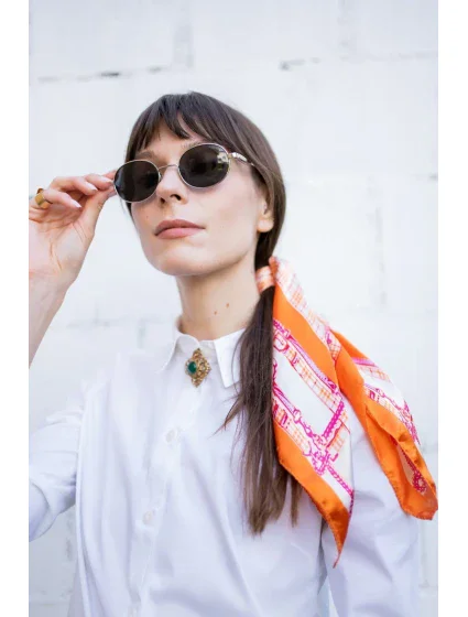 Art Of Polo saténová kockovaná šatka 20960