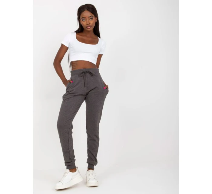 Tmavě šedé melanžové základní tepláky model 21462239 - BASIC FEEL GOOD