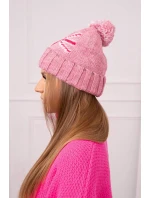 Dámska čiapka s brmbolcom Elizabeth K386 tmavo ružová