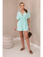 Kombinéza s volánikmi v páse mätová