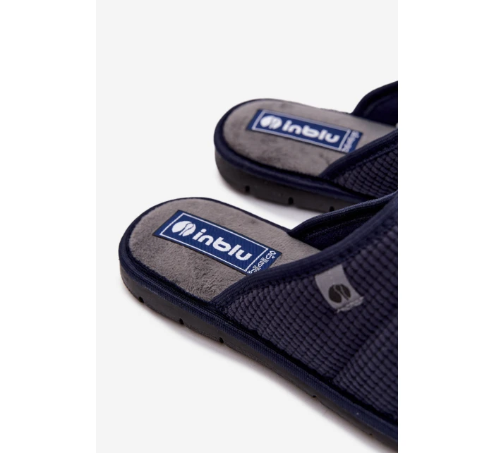 Pohodlná Pánská Domácí Obuv Pantofle model 21821662 Tmavě Modrá - Inblu