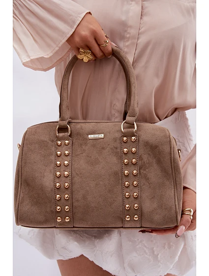 kabelka s zlatými sponami tmavě béžová model 22111546 - Flora&Co kabelka s zlatými sponami tmavě béžová model 22111546 - Flora&Co