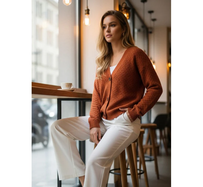 Dámský červený svetr Dstreet model 21982776 - FashionStreet