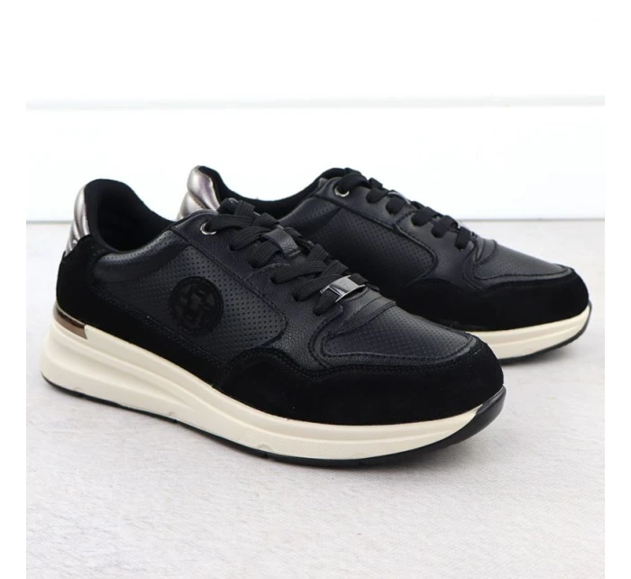 Dámske čierne kožené čižmy Filippo DP7106/25