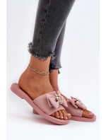 Dámske papuče s mašľou, ružové Arsicada