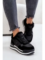 Dámske zateplené tenisky na platforme Big Star Black