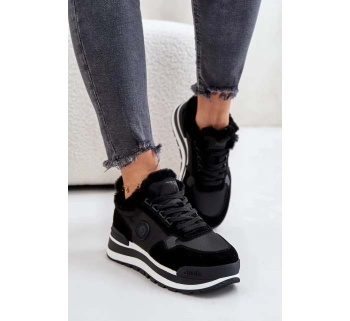 Dámske zateplené tenisky na platforme Big Star Black