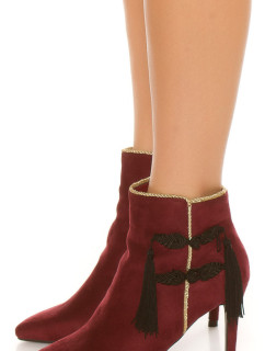 Sexy ankle boot decorative cord&gold embellishment
